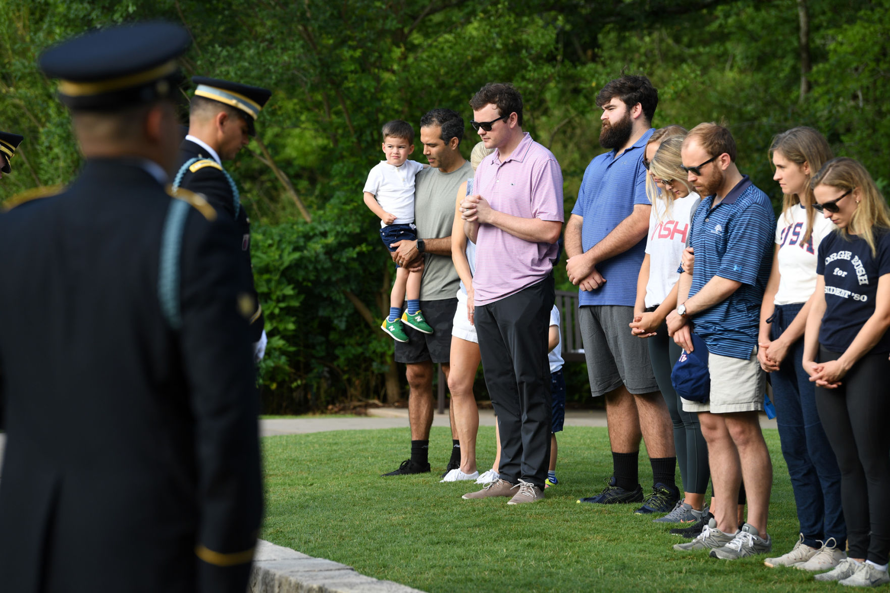 Wreath laying at Bush gravesite